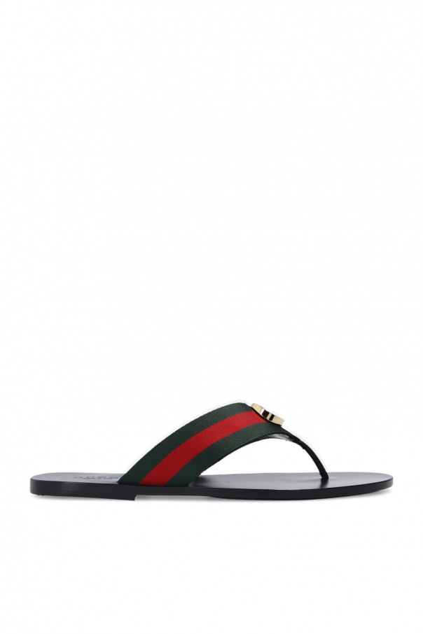 Gucci Web stripe flip-flops